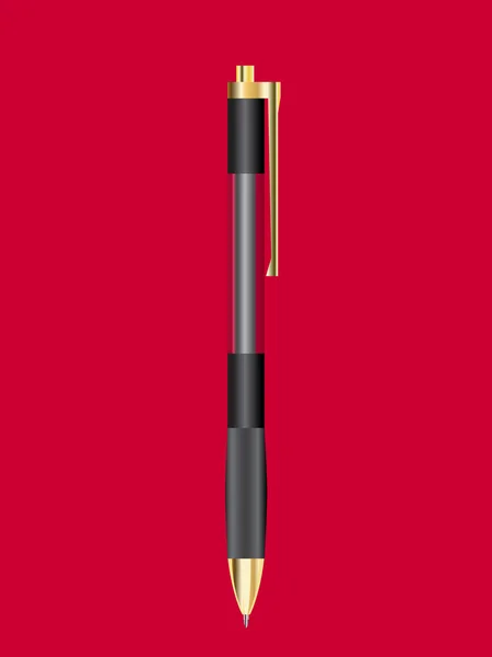 Pen isolerad på en röd bakgrund — Stock vektor