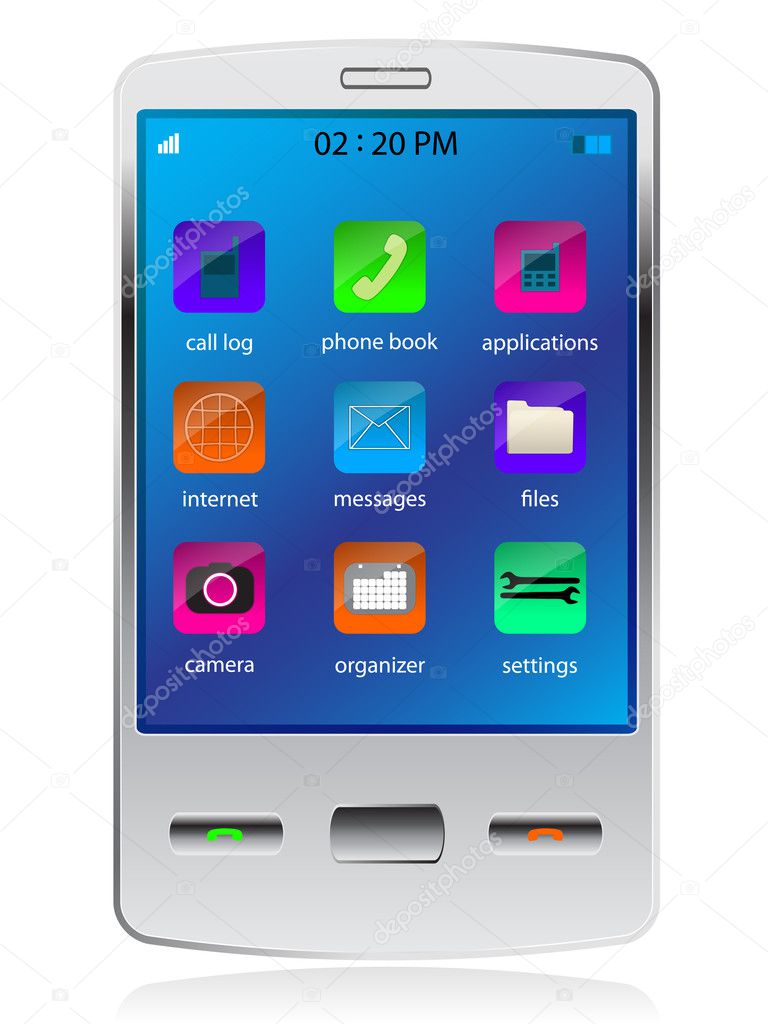 Touchscreen smartphone