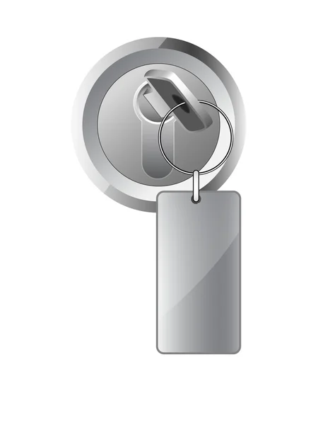 Metal key in the lock — Stock Vector