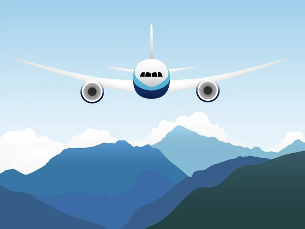 Vektor illustration av flygplan i himlen — Stock vektor