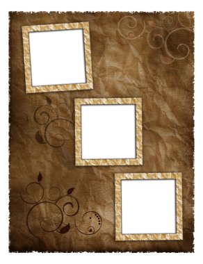 Photo frameworks on background image with texture old paper clipart