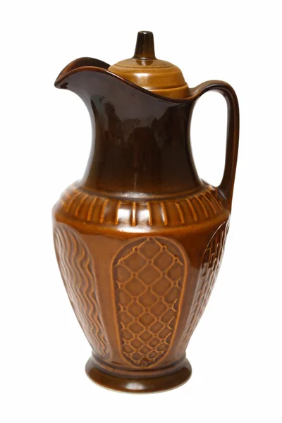 Stary dzbanek ceramiczny brązowy — Zdjęcie stockowe