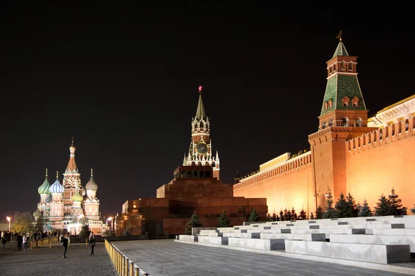 Ρωσία Κόκκινη πλατεία νύχτα — Φωτογραφία Αρχείου