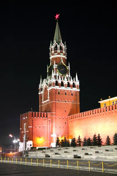 Rosja czerwony kwadrat noc — Zdjęcie stockowe