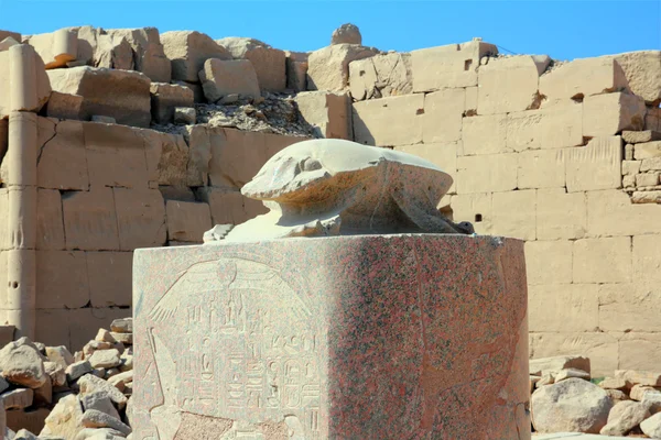 Scarabée monument dans le temple karnak — Photo