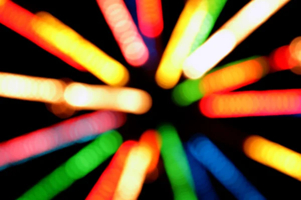 色の円形ライト ストリップの背景をデフォーカス — ストック写真
