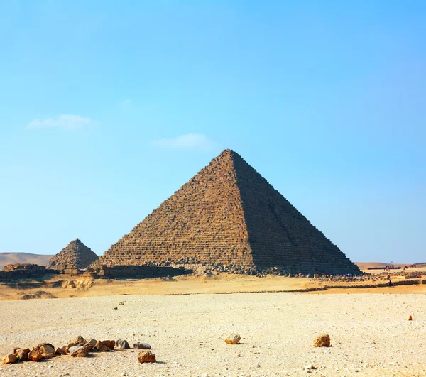 Célèbres Pyramides Égyptiennes Antiques Gizeh Caire — Photo