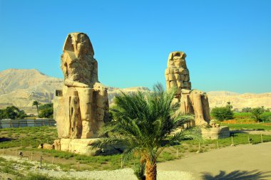 Colossi of memnon in Luxor Egypt clipart