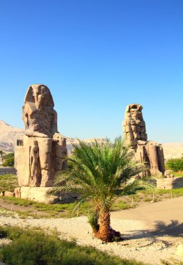 Colossi of memnon in Luxor Egypt clipart