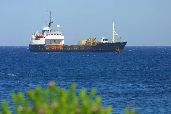 Industrial ship in Mediterranean sea — Stock Photo, Image