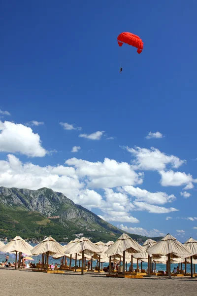 Becici beach near Budva, Montenegro — Stock Photo, Image