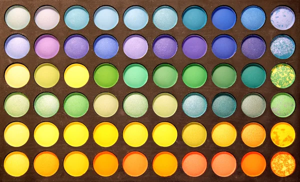 Paleta Sombras Ojos Multicolor Profesional Primer Plano —  Fotos de Stock