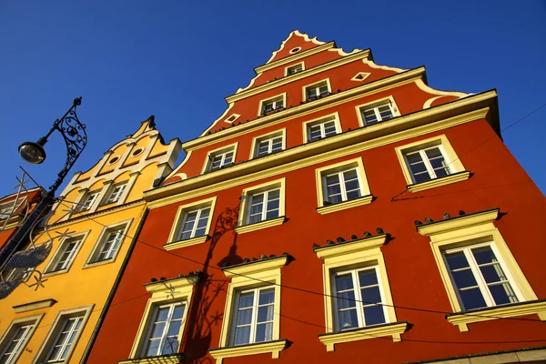 Renkli Binalar Pazar Meydanı Şehirde Wroclaw Polonya — Stok fotoğraf