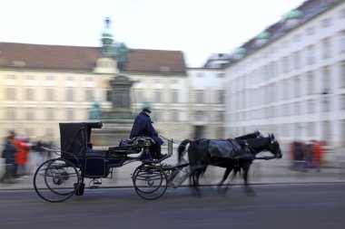 Horse-driven carriage in Vienna clipart