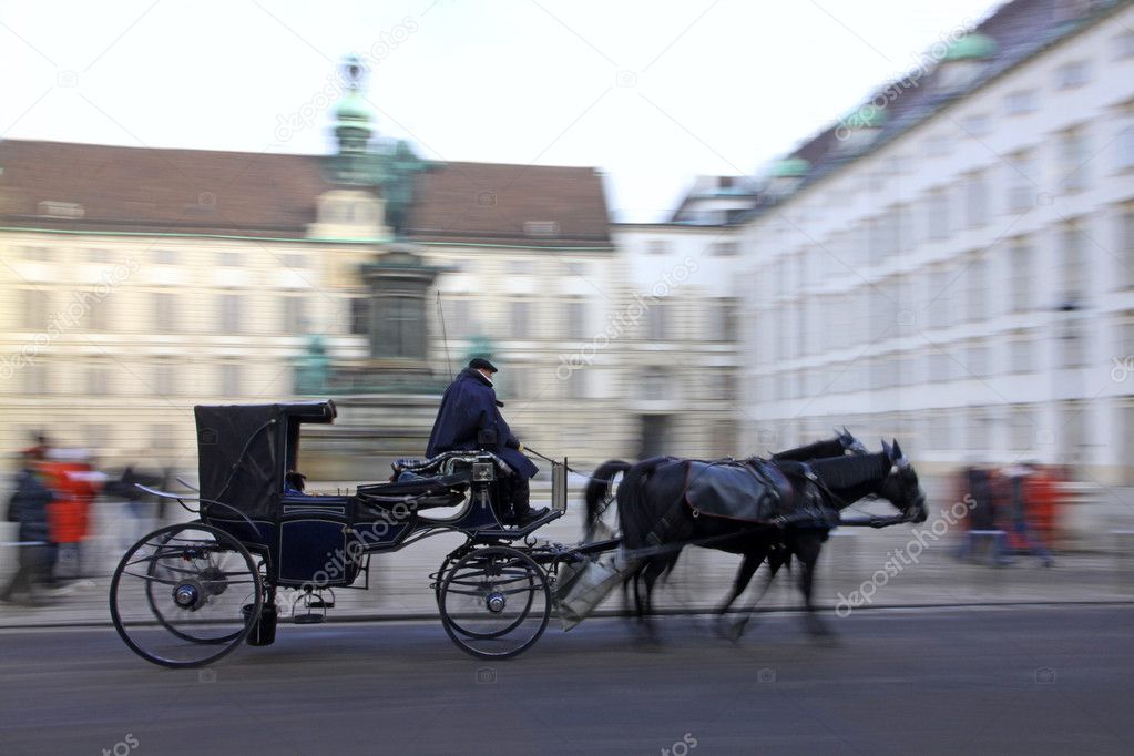 Horse-driven carriage in Vienna