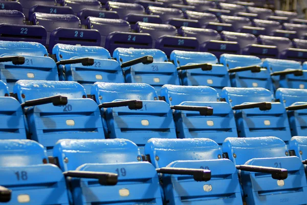 Blue empty stadium seats — Stock Photo, Image