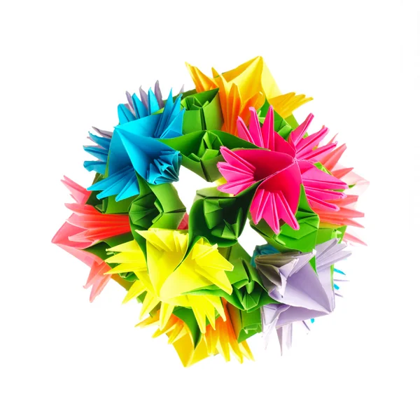 Origami kusudama flower — Stock Photo, Image