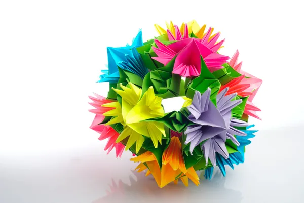 Origami kusudama virág — Stock Fotó