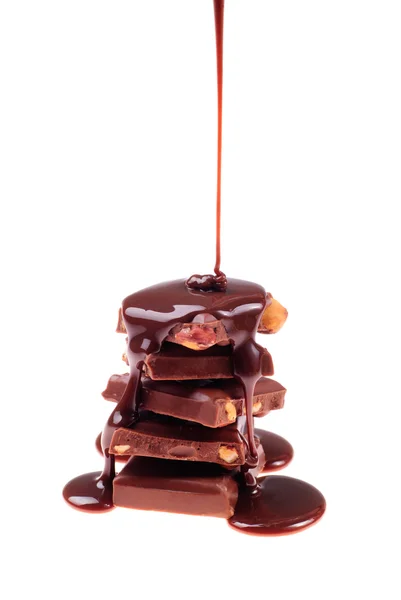 Schokolade in Scheiben — Stockfoto
