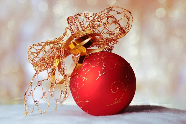 Christmas decoration on defocused lights background — Stock Photo, Image