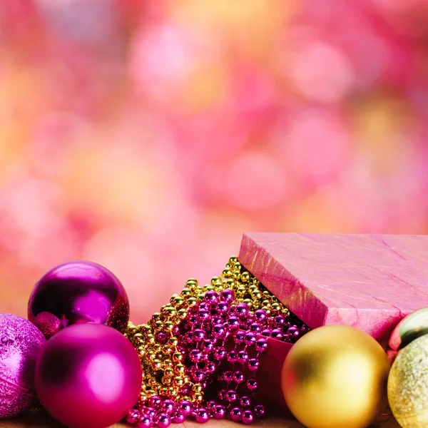 クリスマス ゴールドとピンク — ストック写真
