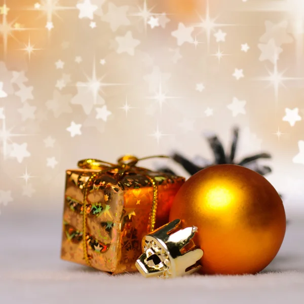 Gold-Weihnachtsbokeh — Stockfoto