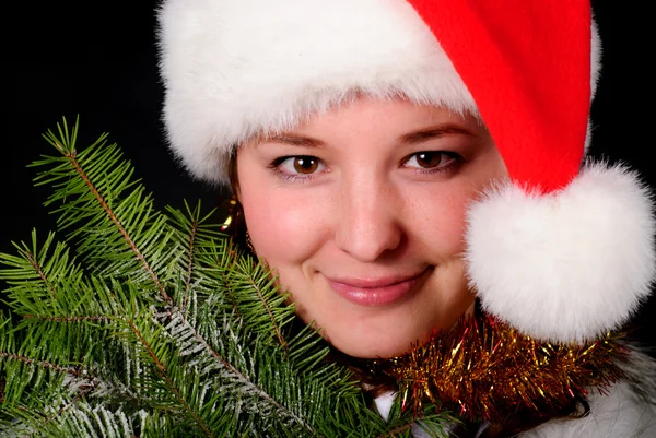Santa girl tvář — Stock fotografie