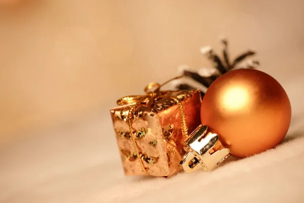 Altın christmas bokeh — Stok fotoğraf