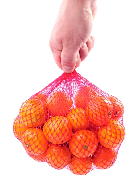 Tangerines in bag — Stock Photo, Image