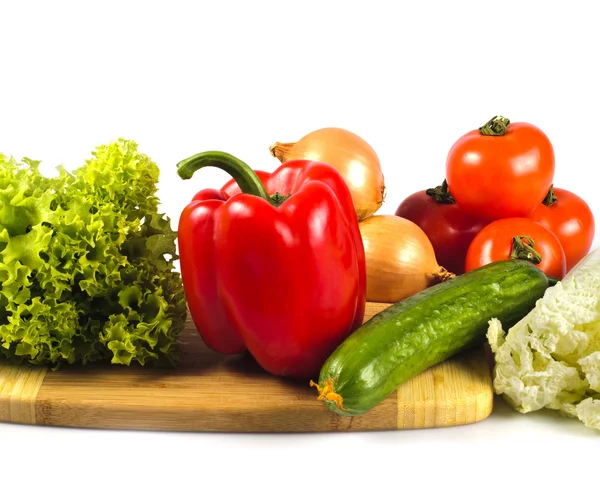 Gemüse Der Salatküche Isoliert Auf Weiß — Stockfoto