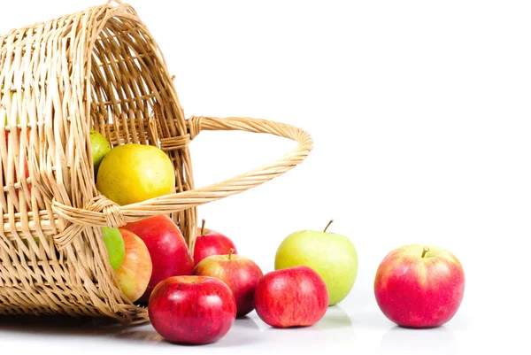 Apple and basket — Stock Photo, Image