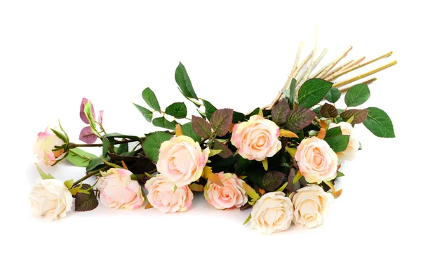 Rose Rosa Bouquet Isolato Bianco — Foto Stock