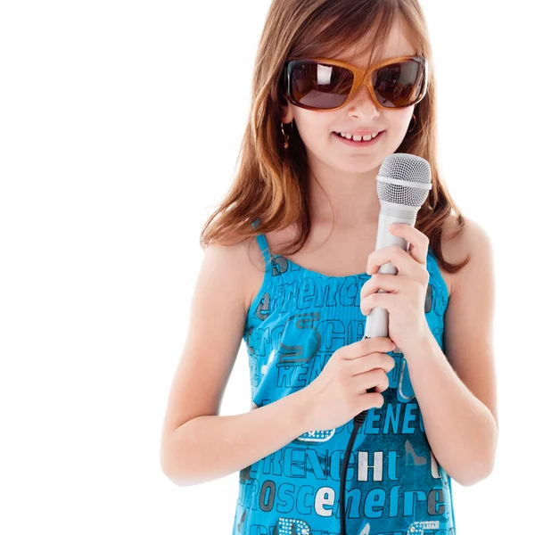 Dívka se zpívá — Stock fotografie