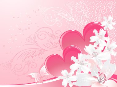 Lily white and valentine,s day clipart