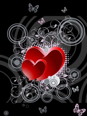 Black and red valentine,s day clipart