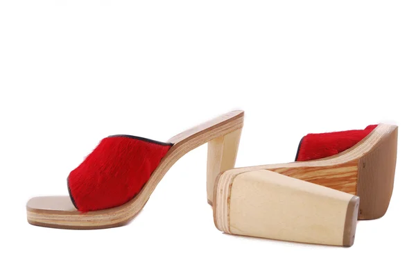 Червоні туфлі жіночі — стокове фото