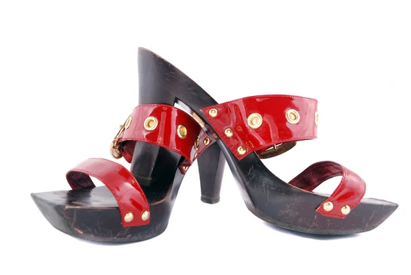 Κόκκινα παπούτσια γυναικεία — Φωτογραφία Αρχείου