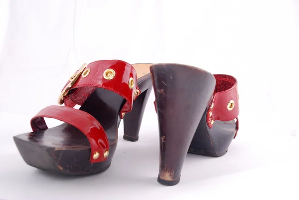 빨간색 여성 신발 — 스톡 사진