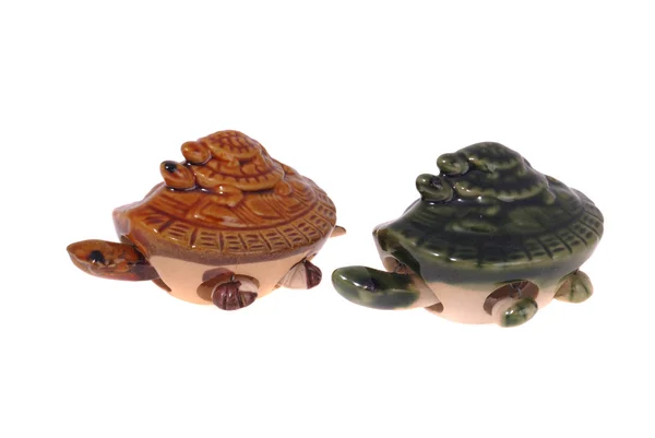 Keramiska statyett av sköldpadda — Stockfoto