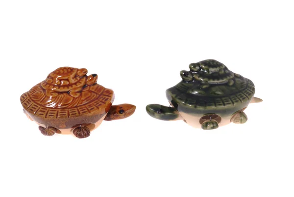 Ceramiczne figurki żółwia — Zdjęcie stockowe