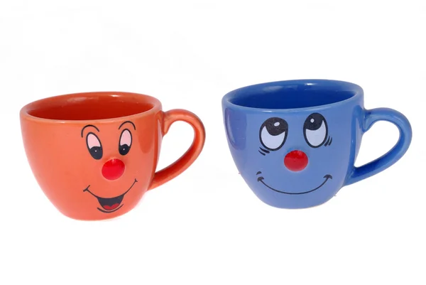 Чашки чая и чашки кофе — стоковое фото