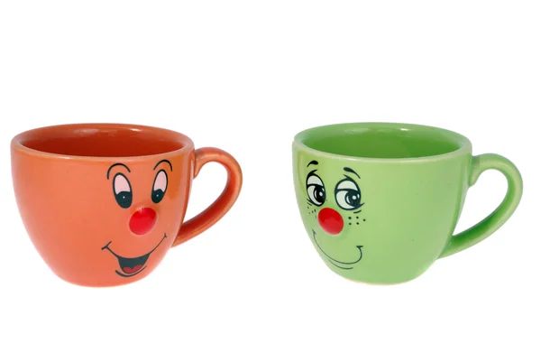 Чашки чая и чашки кофе — стоковое фото