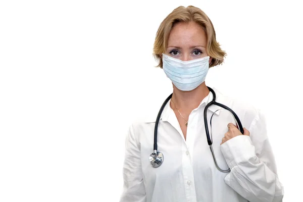 Female doctor isolated on white — Stock Photo, Image