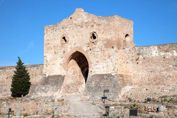De ruïnes van een middeleeuwse vesting Stockfoto