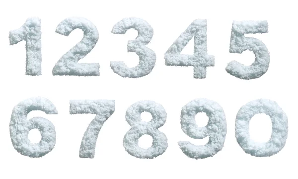 Set van sneeuw opgemaakt nummers. — Stockfoto