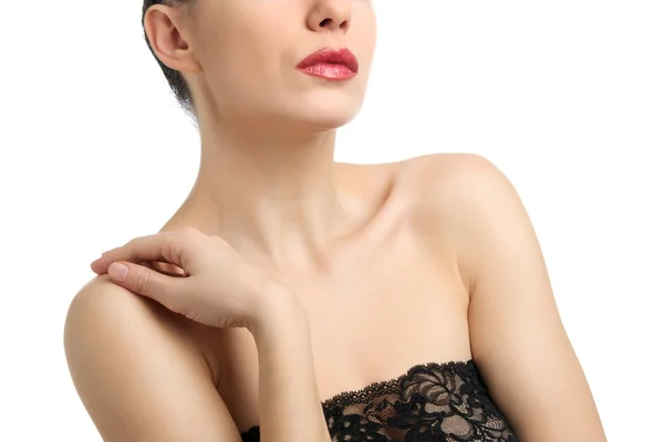 Headshot of topless young woman — Stock Photo, Image