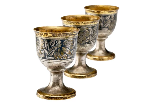 Three ancient wine cup — Stock Photo, Image