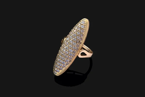 Arany gyűrű gyémántokkal — Stock Fotó