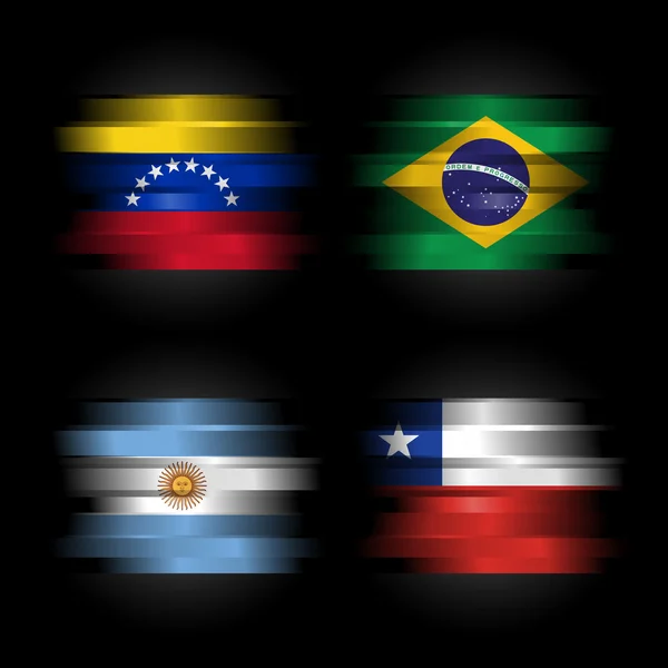 Conjunto Bandeiras América Sul — Fotografia de Stock