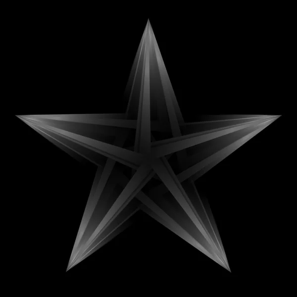 Абстрактная футуристическая звезда на черном фоне — стоковое фото